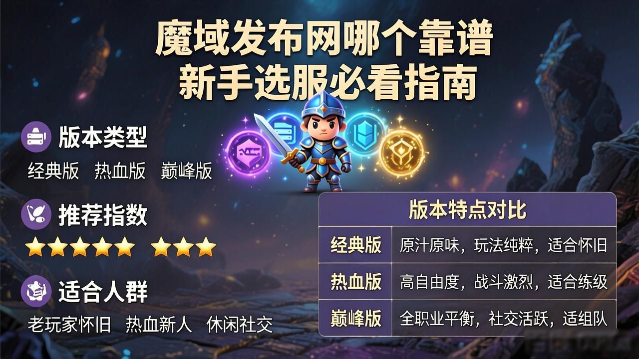 魔域发布网哪个靠谱 新手选服必看指南
